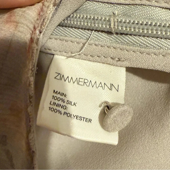 ZIMMERMANN Iris Floral Ruffle Long Sleeve Silk Pink Blouse size 1 - Picture 5 of 5